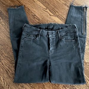 MOTHER gray distressed jeans